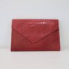 90's-00's "Danier" Red Snake Print Envelope Bag / Clutch 