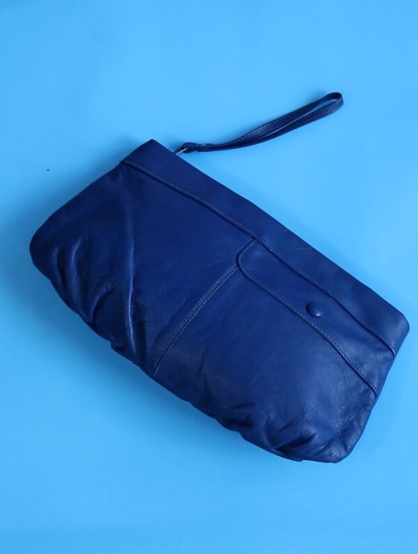Royal Blue Leather Clutch