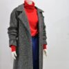 80's Multicoloured Speckle Grey Wool Coat