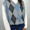 00's Blue and Grey Argyle Sweater Vest