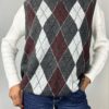 90's Maroon Argyle Sweater Vest