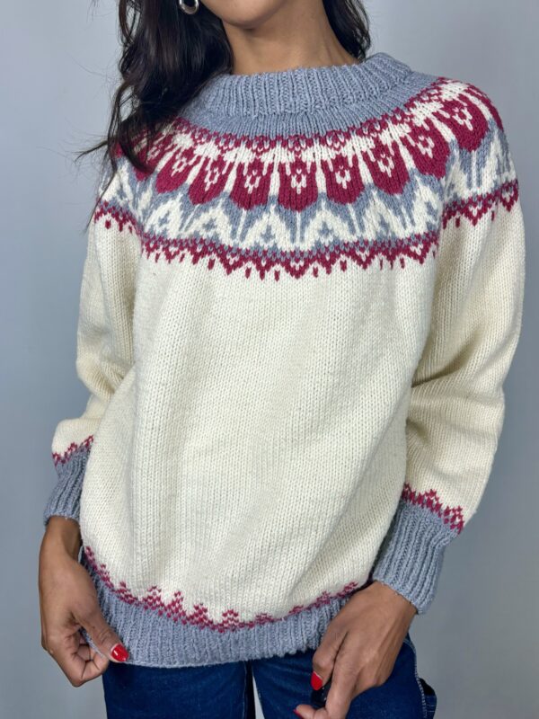 70's Hand-Knit Heavy Nordic Sweater