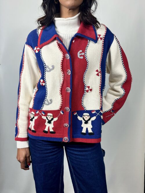 80's-90's Nautical Knit Cardigan